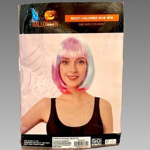 🎃‎ NWT Multi Colored Bob Wig Halloween Costume Cosplay One Size